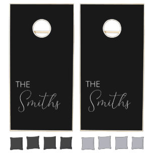 Family Monogram Script Cornhole Set