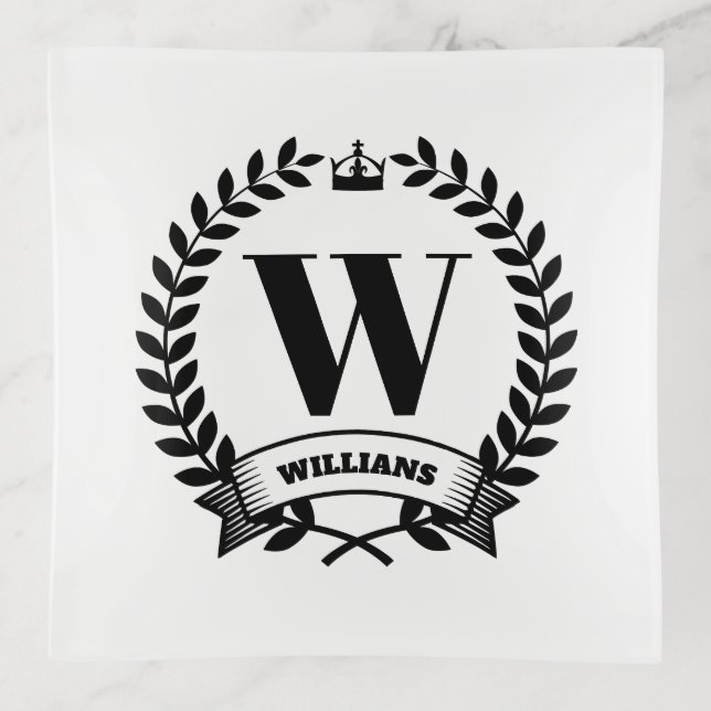 Family Monogram Trinket Tray (Front)