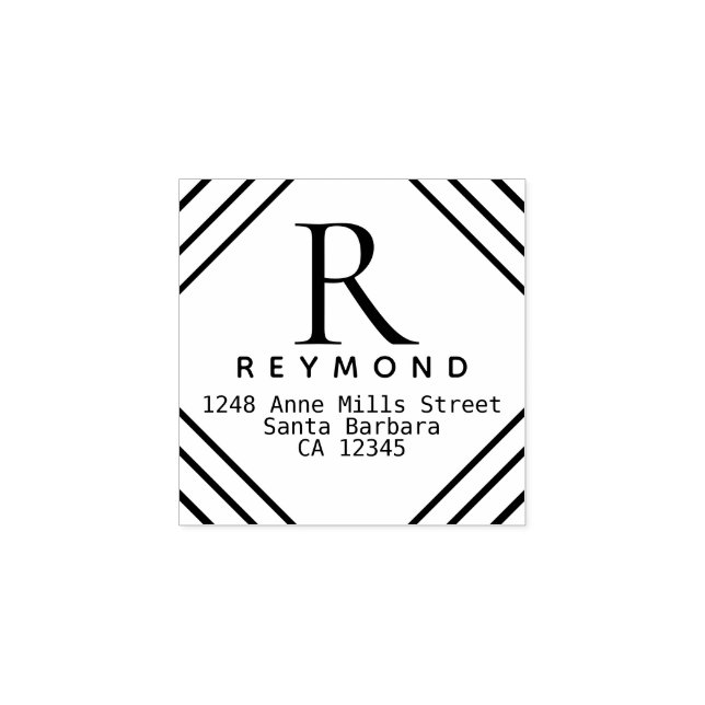 family monogram with return address rubber stamp (Imprint)