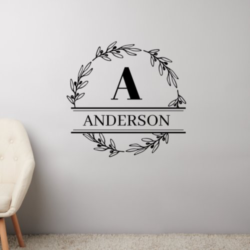 Family Monogram Wreath Surname Wall Decal