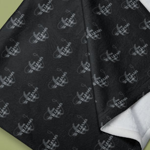 Family Monogrammed Black Fleece Blanket