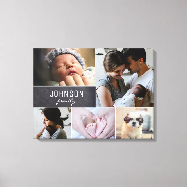 "Family Mosaic: Personalized Photo Collage Templat Canvas Print | Zazzle