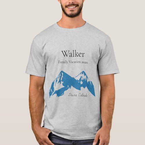 Family Mountain Vacation Matching Last Name T_Shirt