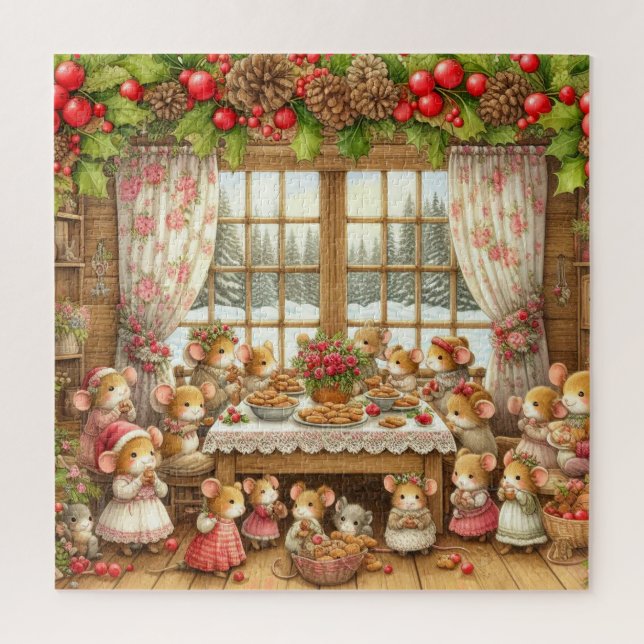 Family mouses at Christmas Jigsaw Puzzle (Vertical)