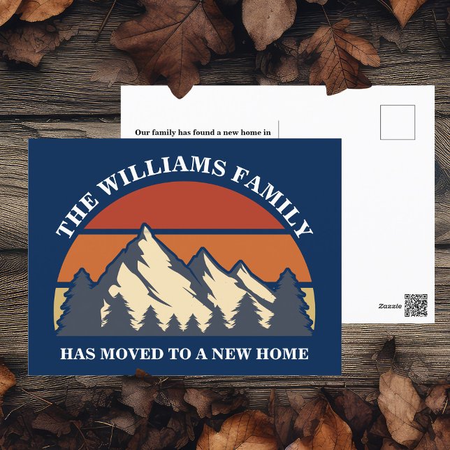 Family Moved to the Mountains Change of Address Postcard (Creator Uploaded)