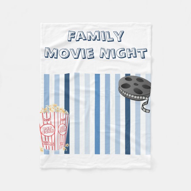 Family Movie Night Fleece Blanket (Front)