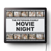 Family Movie Night with Photos Home Cinema Sign (Lights Off)