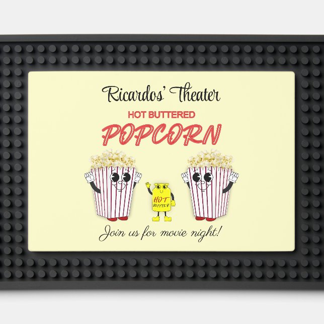 Family Movie Theater Concession Stand Bar Mat (Front (Close Up))