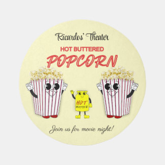 Family Movie Theater with Hot Buttered Popcorn Rug