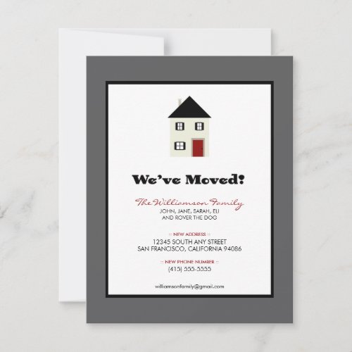 Family Moving Announcement 4.25" x 5.5" :: slate