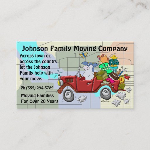 Customizable Family Moving Company Business Card