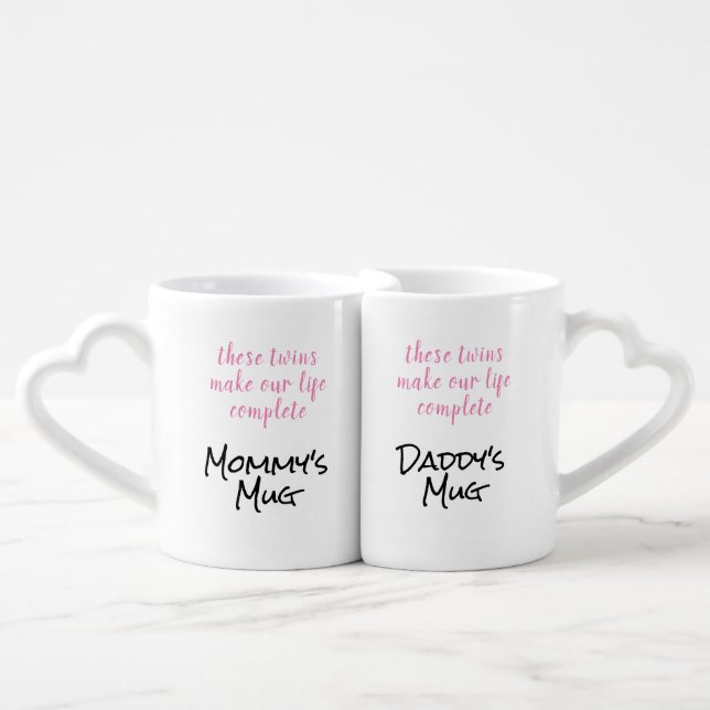 Family Mugs for Twin Parents,   (Front Nesting)