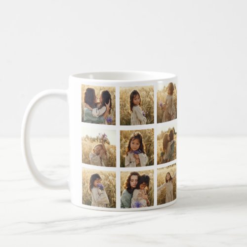 Family multi photo heart quote elegant stylish coffee mug