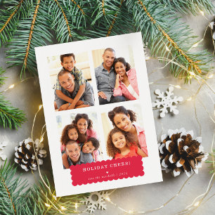 FAMILY MULTI PHOTO modern minimal simple banner Holiday Card