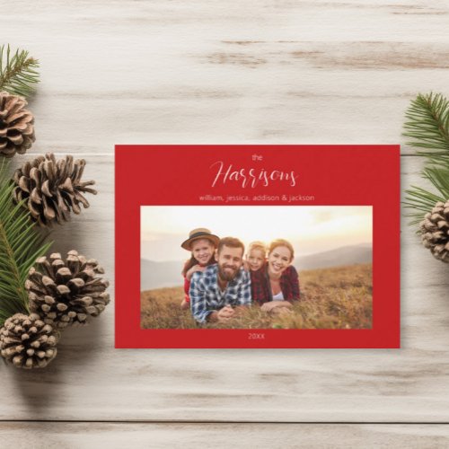 Family Multi Photo Simple Christmas  Holiday Card