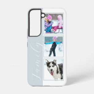 Family Multi Photo Strip in Powder Blue Samsung Galaxy S22 Case