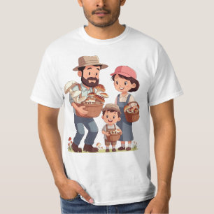 Family Mushroom Picking Together T-Shirt