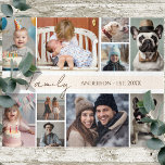 Family Name 10 Multiple Photo  Jigsaw Puzzle<br><div class="desc">Such a fun way to show off some family photos! This puzzle offers a 10 photo collage option. Trendy script font with the saying "Family". Easy to use template. Just upload 10 of your favorite photos.</div>