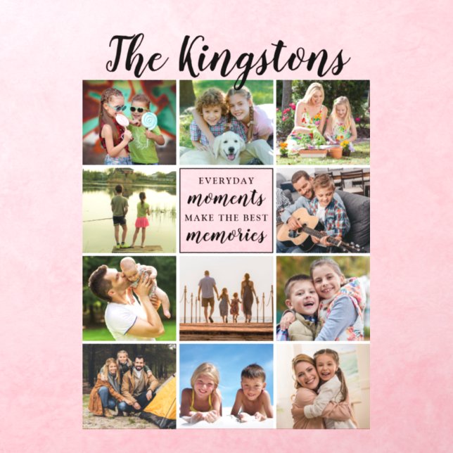 Family Name 11 Photo Collage BEST MEMORIES Quote Wall Decal (Insitu 3)