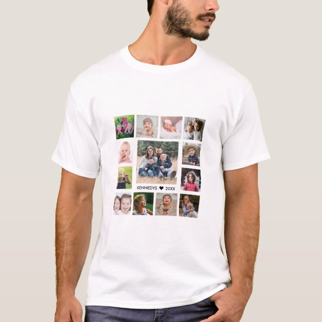 Family Name 13 Photo Collage T-Shirt (Front)