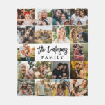 Family Name 18 Photo Collage Modern Elegant Script Fleece Blanket