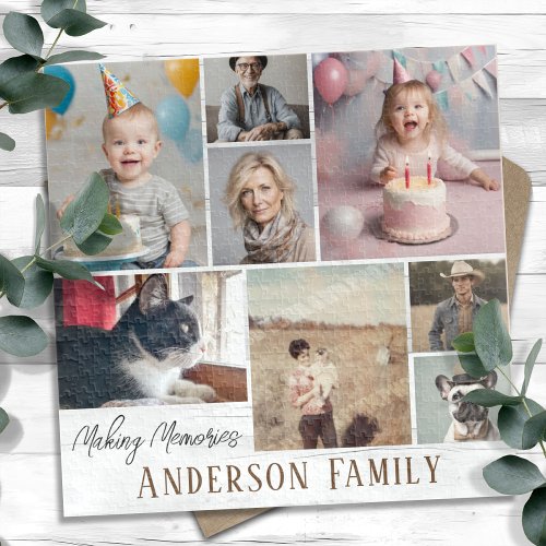 Family Name 8 Photo Collage  Jigsaw Puzzle