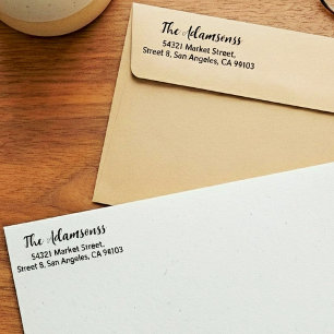 Family Name & Address   Fancy Return Address Self-inking Stamp