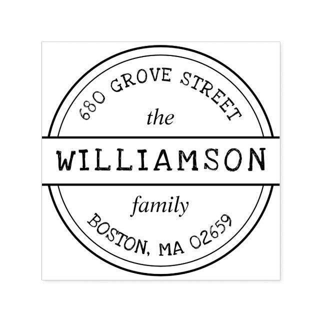 Family Name Address Self-inking Stamp (Design)