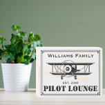 Family Name Airplane Pilot Lounge Aviation custom Wooden Box Sign