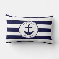 Family Name Anchor Nautical Navy Blue and White