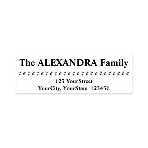 Family Name and Address  Cent Currency Symbols Self_inking Stamp