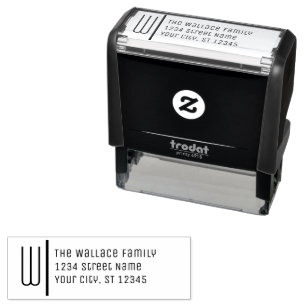 Family Name and Initial Return Address Self-inking Stamp