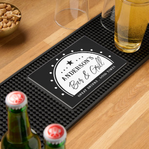 Family Name Backyard Grill Personalized  Bar Mat