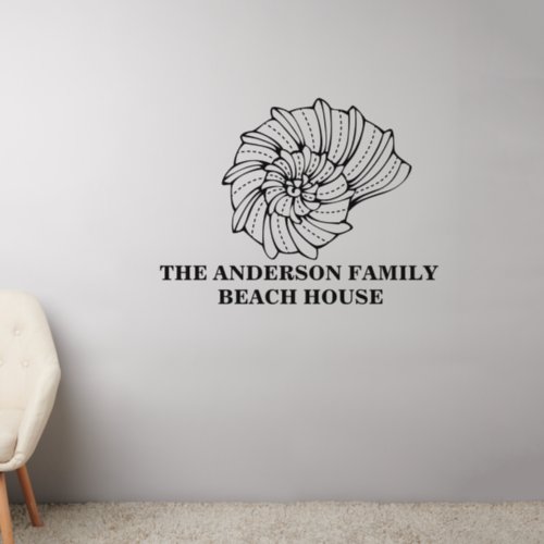 Family Name Beach house Shell  Wall Decal