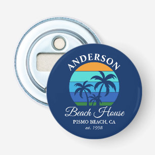 Family Name Beach House Sun Palm Trees Premium Bottle Opener