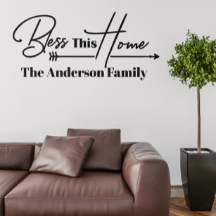 Family Name Bless this Home Personalized   Wall Decal