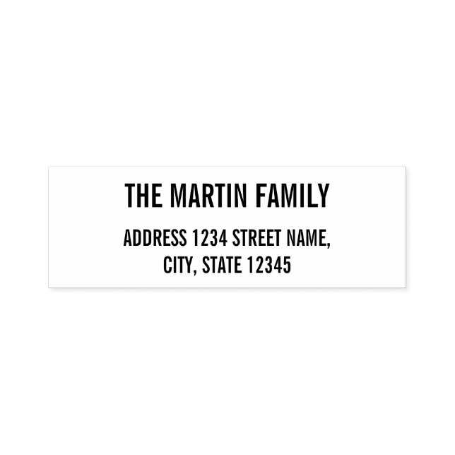 Family Name Bold Text Return Address Self-inking Stamp (Design)