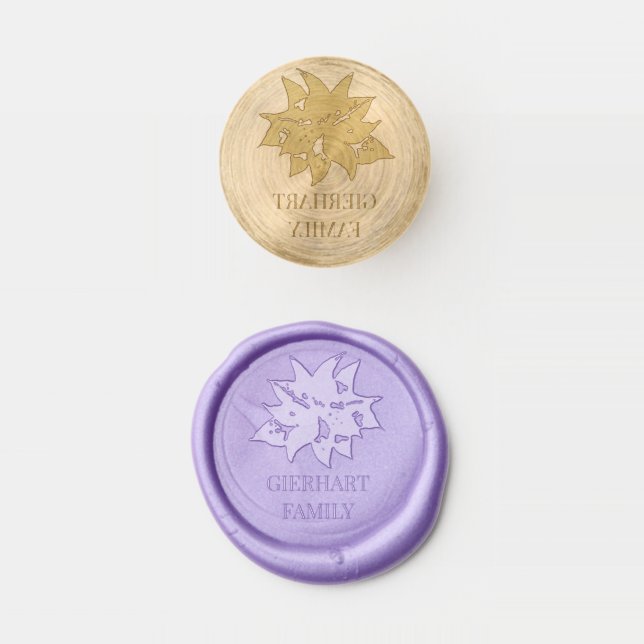 Family Name Botanical Christmas Wax Seal Stamp (Stamped)