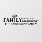 Family Name Branches Tree Personalized   Wall Decal (Front)