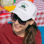 Family Name Cabin Forest Green Pine Trees Trucker Hat<br><div class="desc">Family Name Cabin Forest Green Pine Trees Trucker Hat</div>