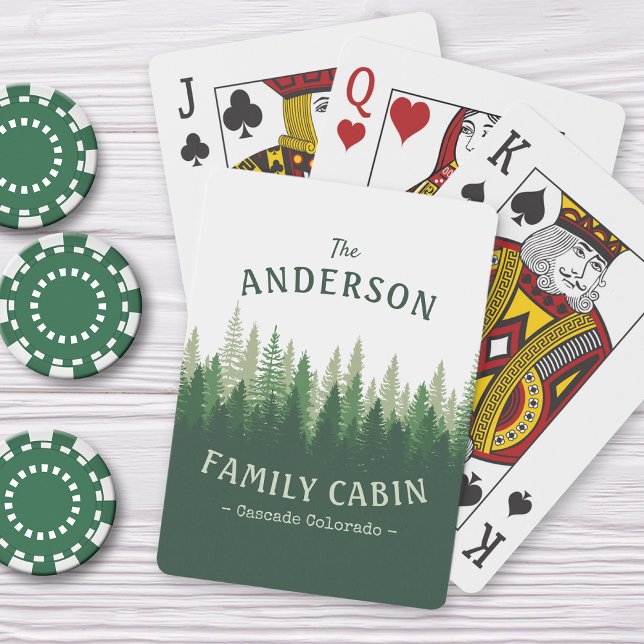 Family Name Cabin Location Pine Tree Forest Poker Cards (Creator Uploaded)