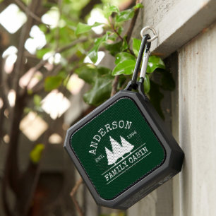 Family Name Cabin Pines Forest Green  Bluetooth Speaker