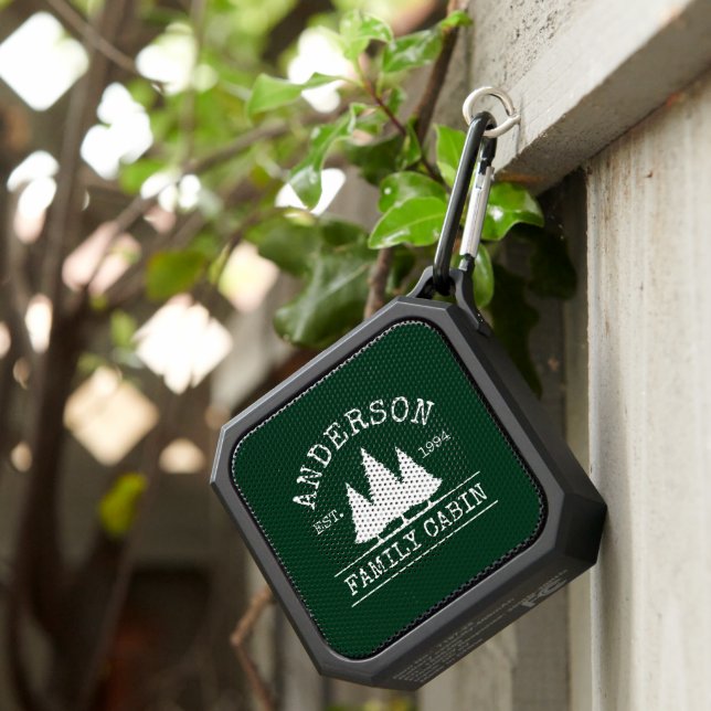 Family Name Cabin Pines Forest Green  Bluetooth Speaker (Inisitu)