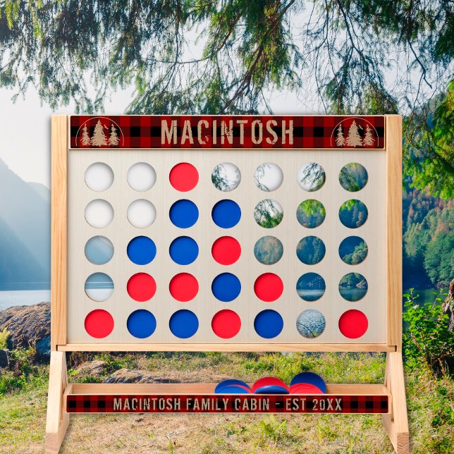 Family Name Cabin Rustic Red Buffalo Plaid Fast Four (Creator Uploaded)