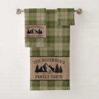 Christmas Cabin Plaid Kitchen Towel Set of 3 Cotton Holiday Winter