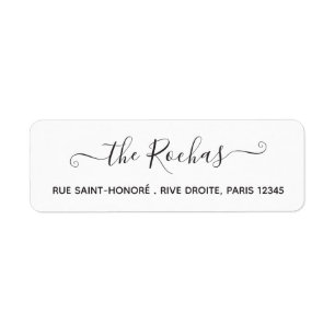 Family Name Calligraphy Chic Script Simple Modern Label