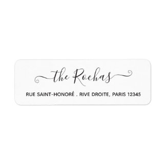 Family Name Calligraphy Chic Script Simple Modern Label