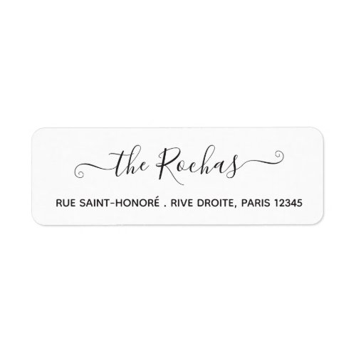 Family Name Calligraphy Chic Script Simple Modern Label