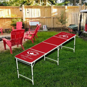 Family Name Canadian Maple Leaf Custom Beer Pong Table
