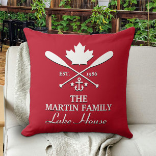 Family Name   Canadian Maple Leaf Custom Outdoor Pillow